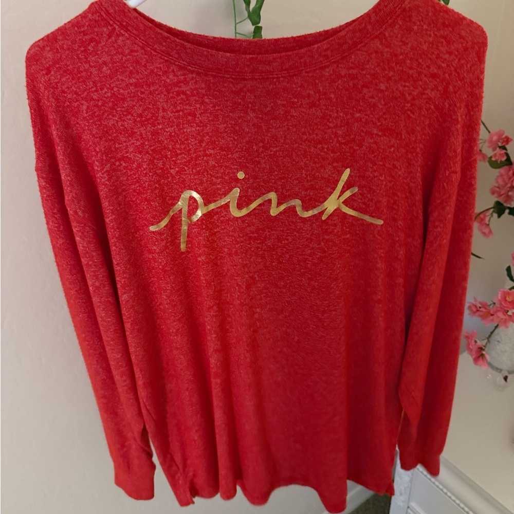 PINK Victoria's Secret Red Sleepwear Top